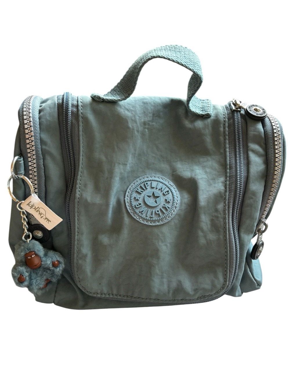 Kipling ‘Christa’ Toiletry Bag with Monkey Charm in Aloe